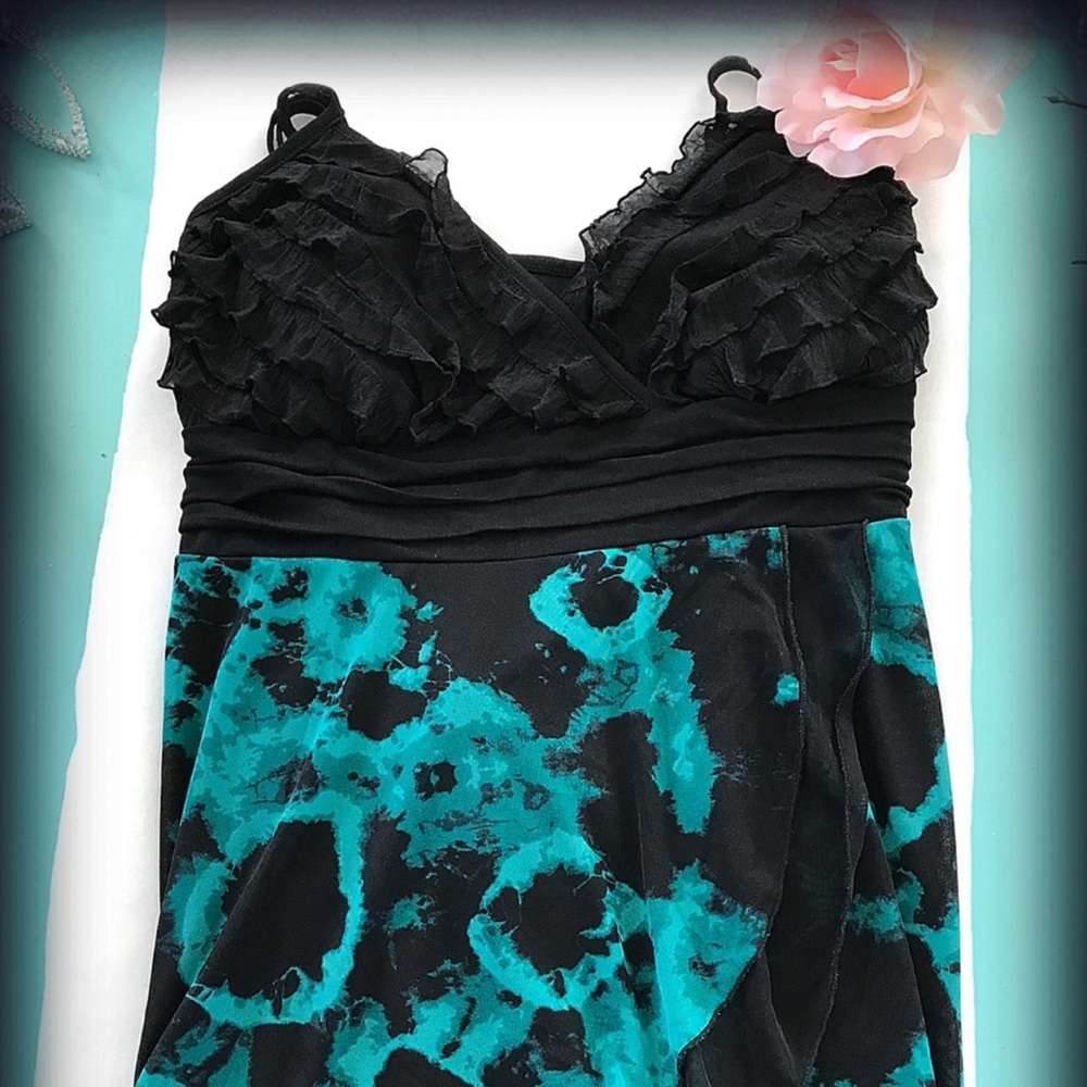 Apostrophe Black & Green Summer Top